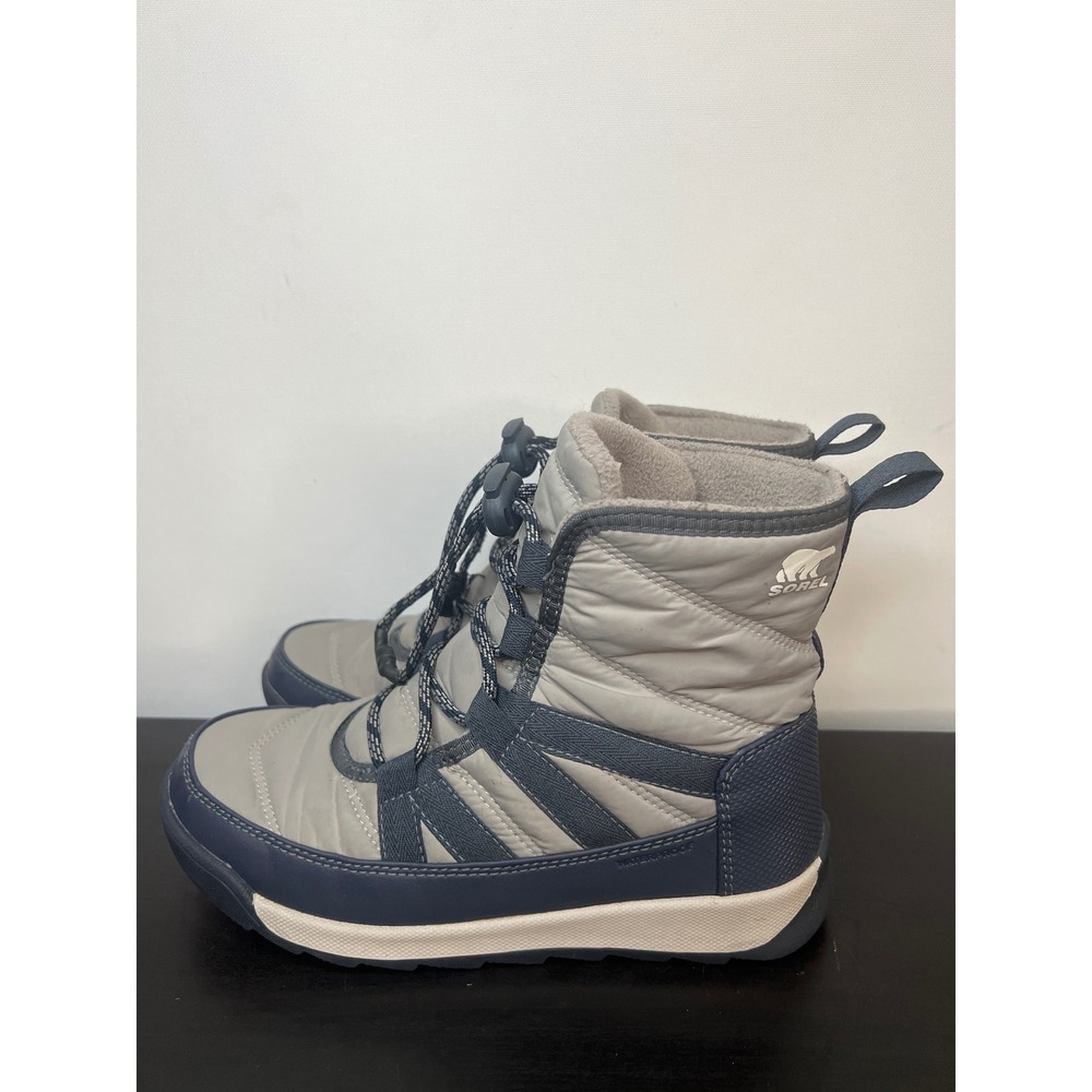 Sorel Whitney II Puffy Mid Boots Grey Navy Waterproof Winter Size 3 LY4914-419 - Picture 3 of 8